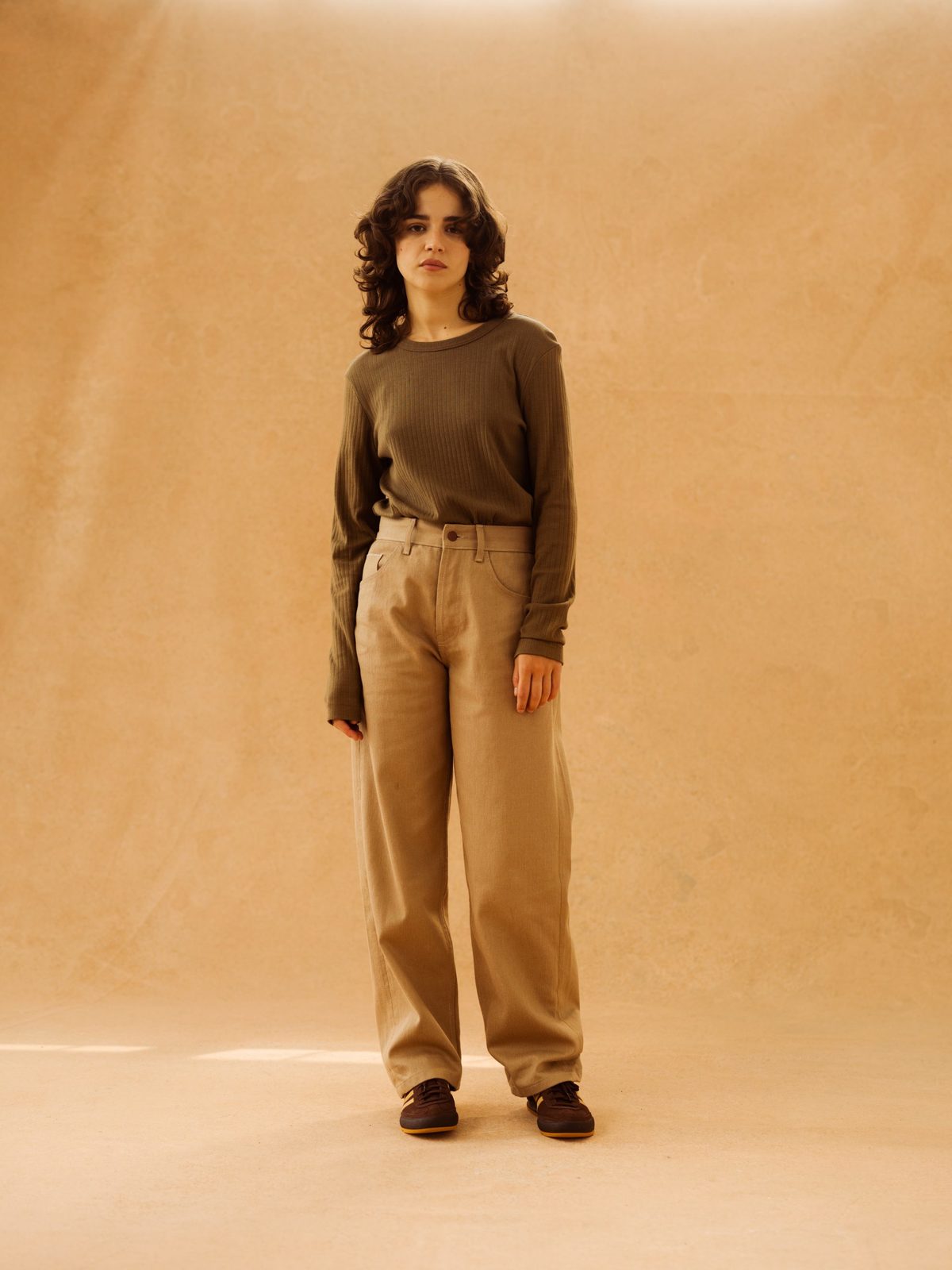 Unisex I AND ME Selvedge Baggy Jeans - beige - Image 2 of 7