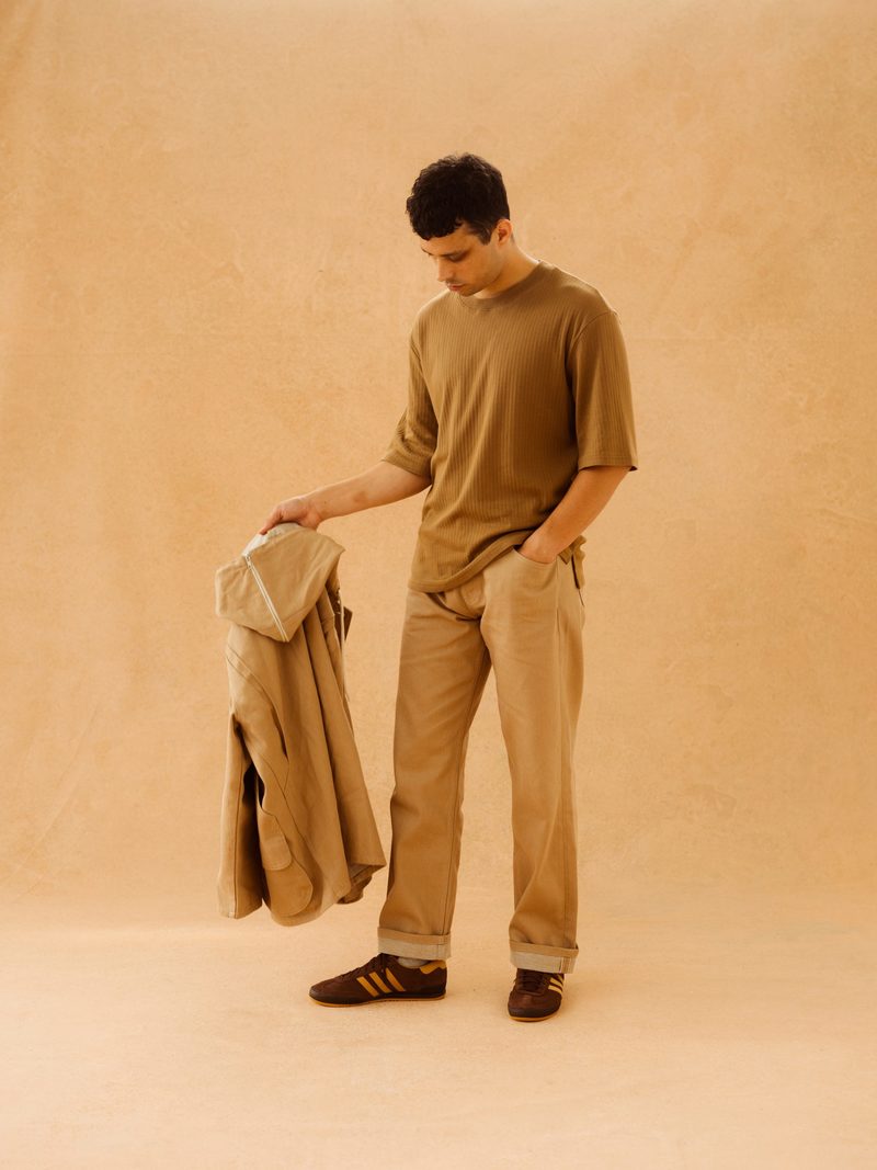 Unisex I AND ME Selvedge Baggy Jeans - beige