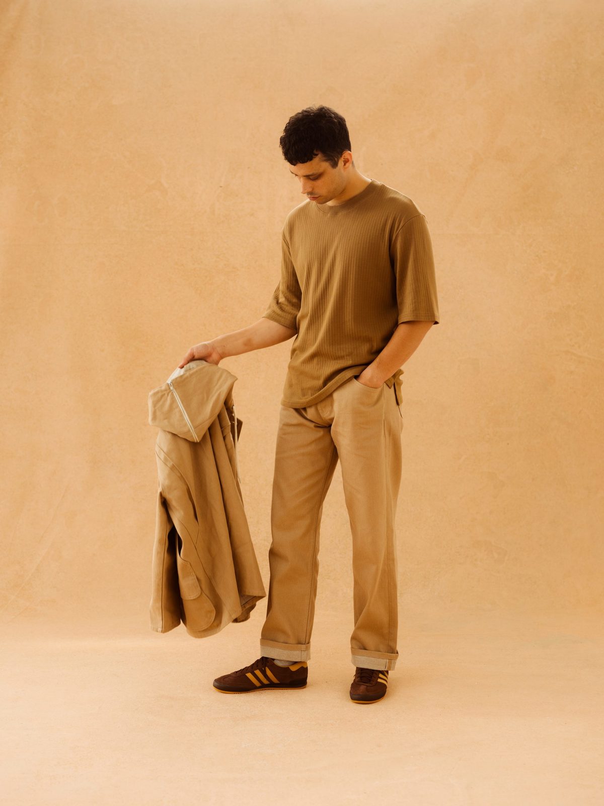 Unisex I AND ME Selvedge Baggy Jeans - beige - Image 3 of 7