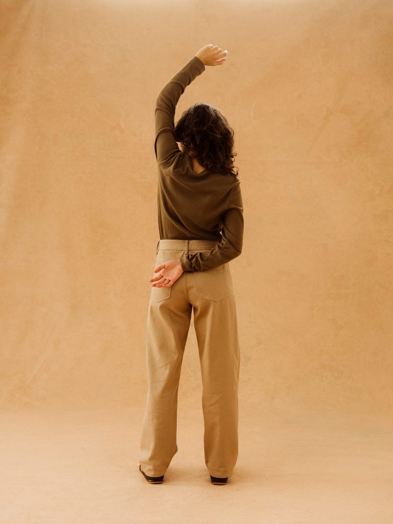 Unisex I AND ME Selvedge Baggy Jeans - beige