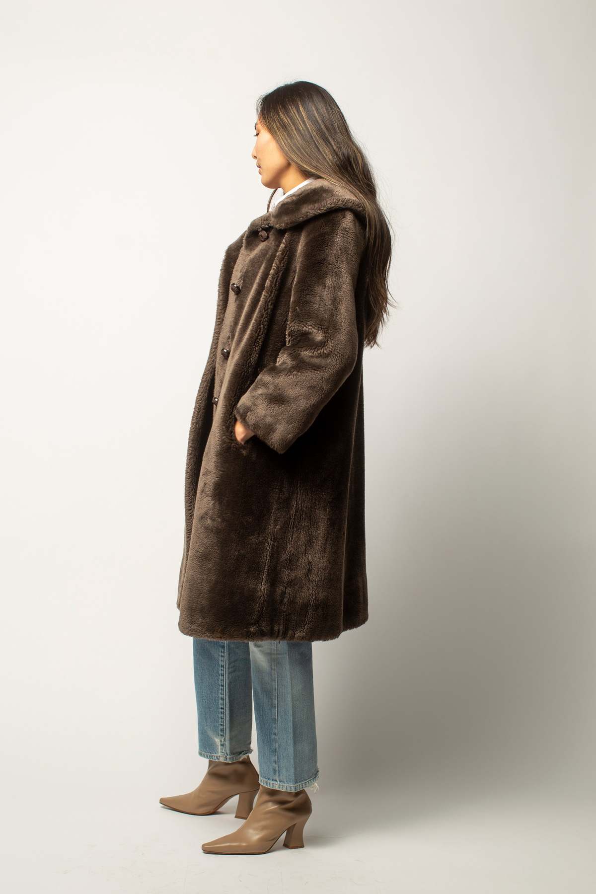 Teddy Bear Faux Fur Trench Coat