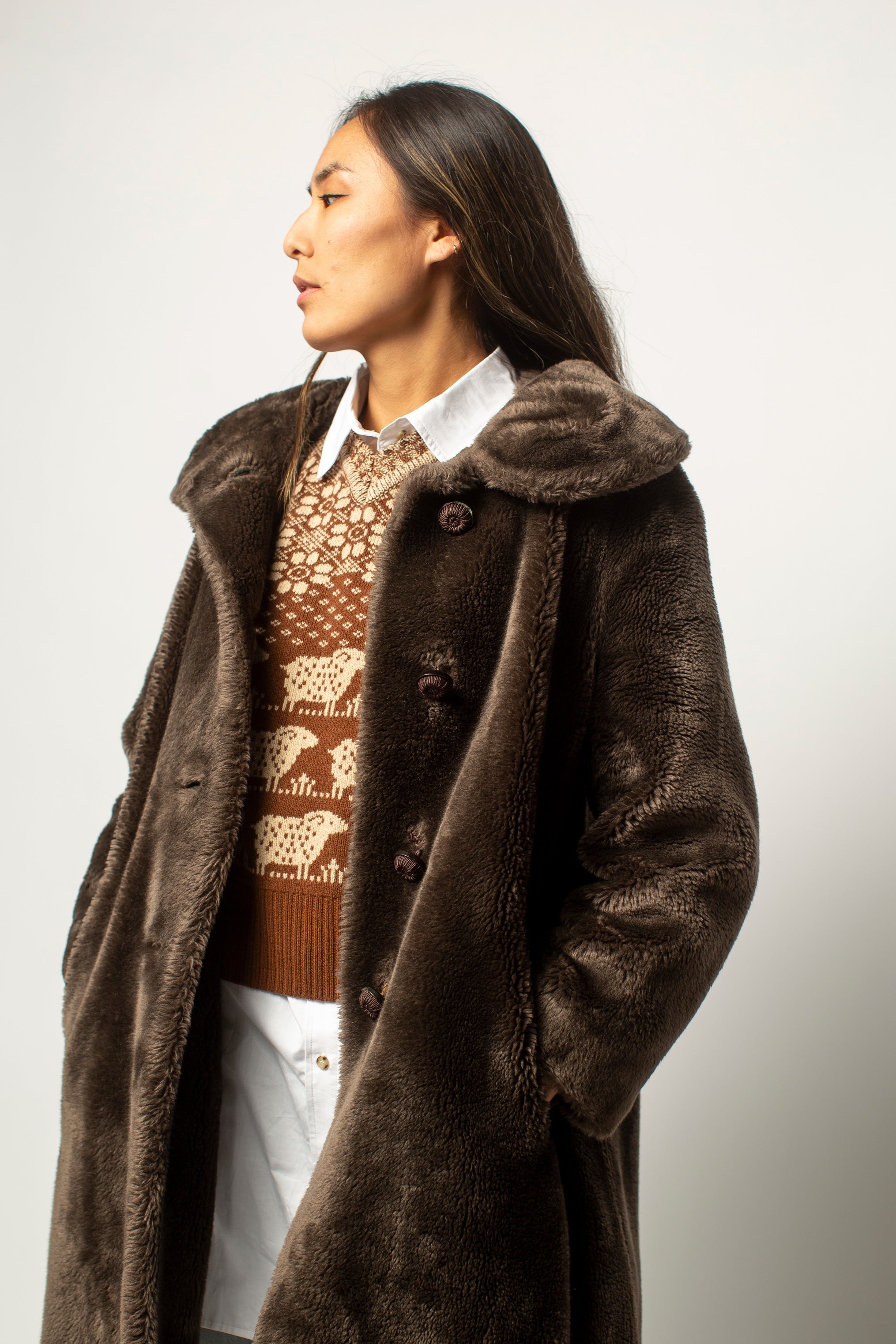 Teddy Bear Coat Fake Fur Brown Fur Coat