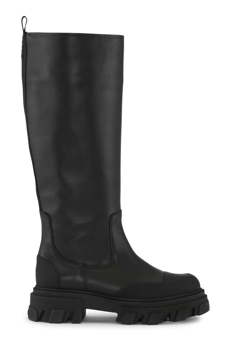 Ganni Cleated High Tubular Boot - Black | Garmentory