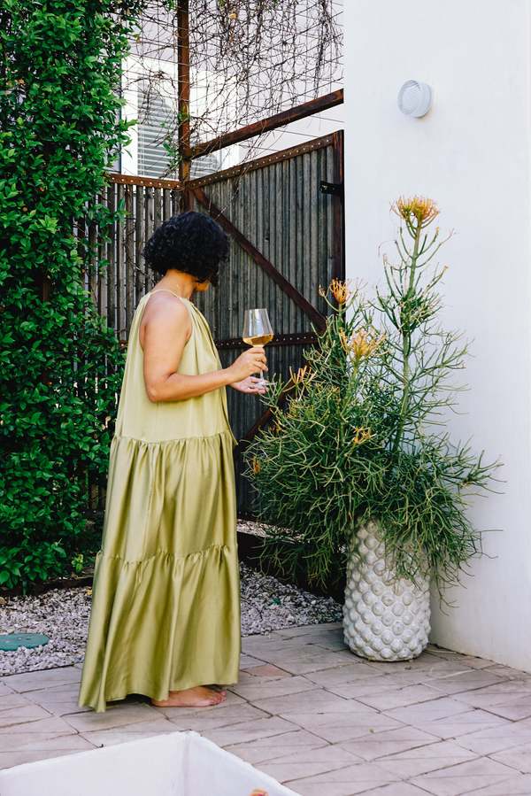 chinese dress ladies Mink Slinky Embellished Maxi Dress by Chloe Lewis main image 0