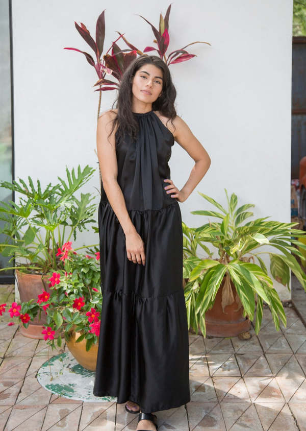 chinese dress ladies Lewisa Maxi Dress Green Stripe main image 0