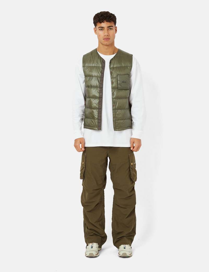 NANGA × KEBOZ REVERSIBLE DOWN VEST Reversible anti-wrinkle light down vest