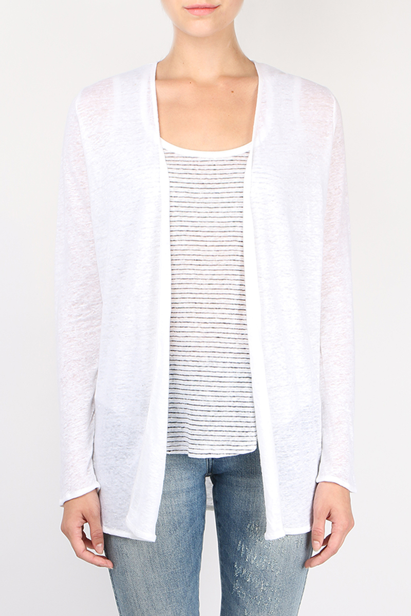 Womens Sweaters Open Front Ruffle Cardigan Sweater Elena Solano Sweaters  Elena Solano Womens Size Small Grey Open