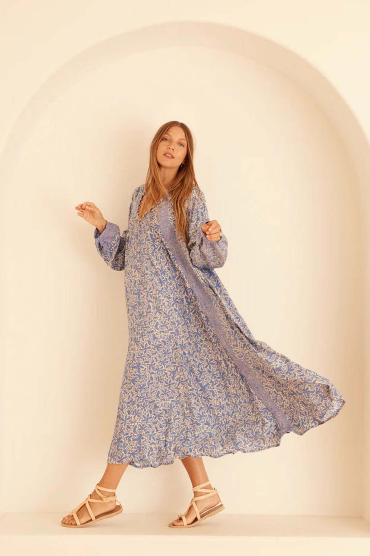 Natalie Martin Fiore Maxi Dress - Gloriosa Print Cornflower | Garmentory Natalie Martin Fiore Maxi Dress - Gloriosa Print Cornflower | Garmentory