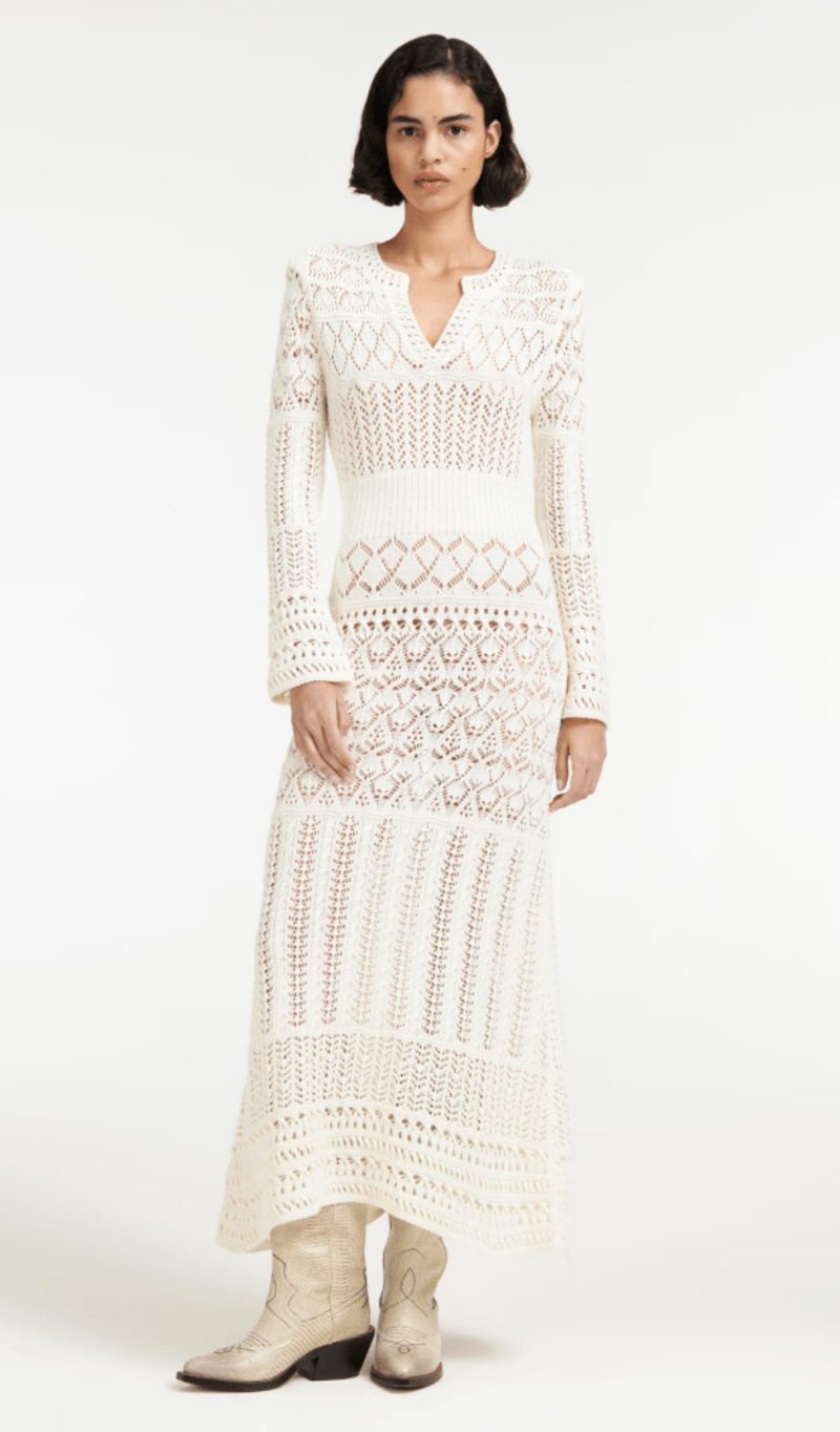 【Dorothee Schumacher】 Ruchedコットンミディドレス Dorothee Schumacher - Summer Waves White Tiered Dress