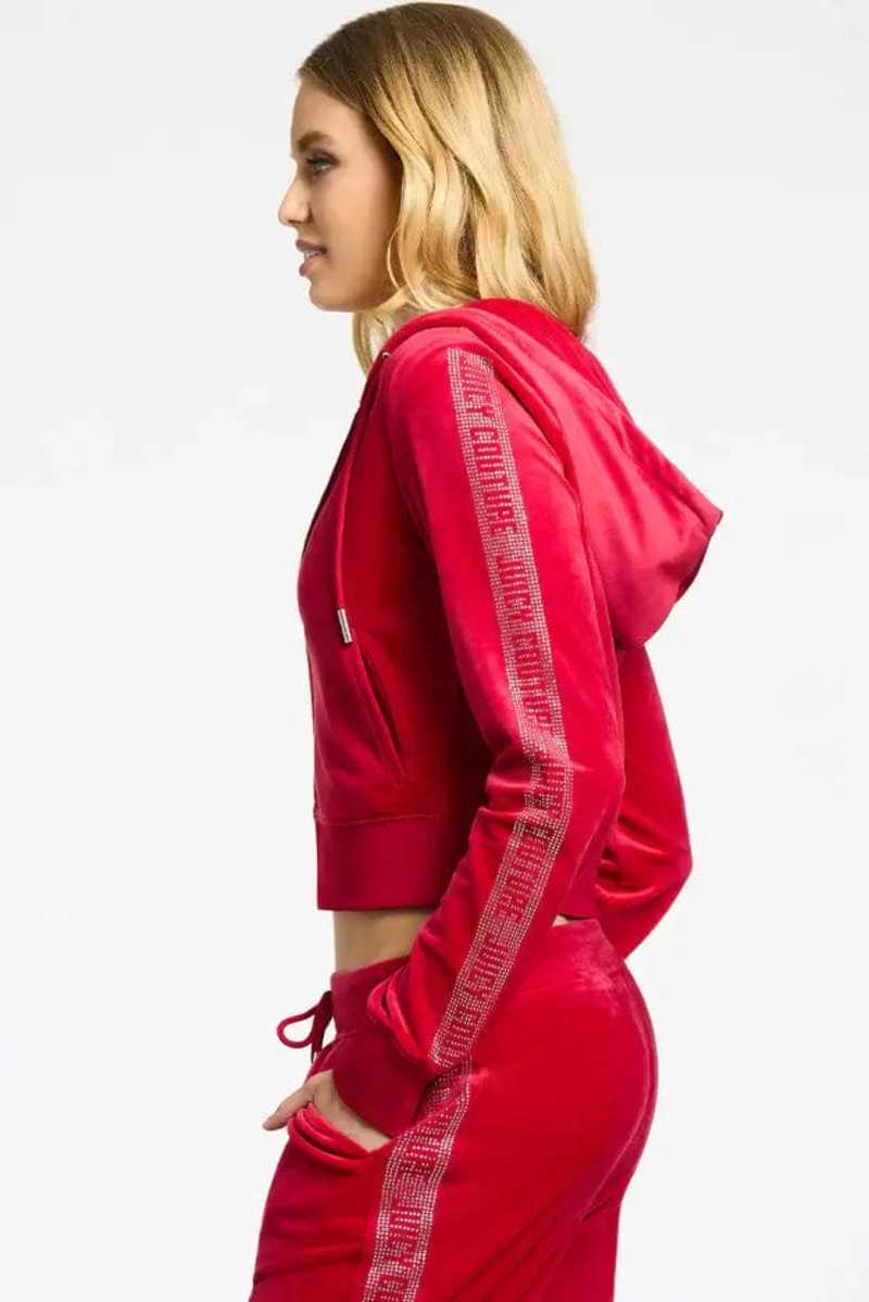 Juicy Couture Side Bling Hoodie - Coco Red | Garmentory