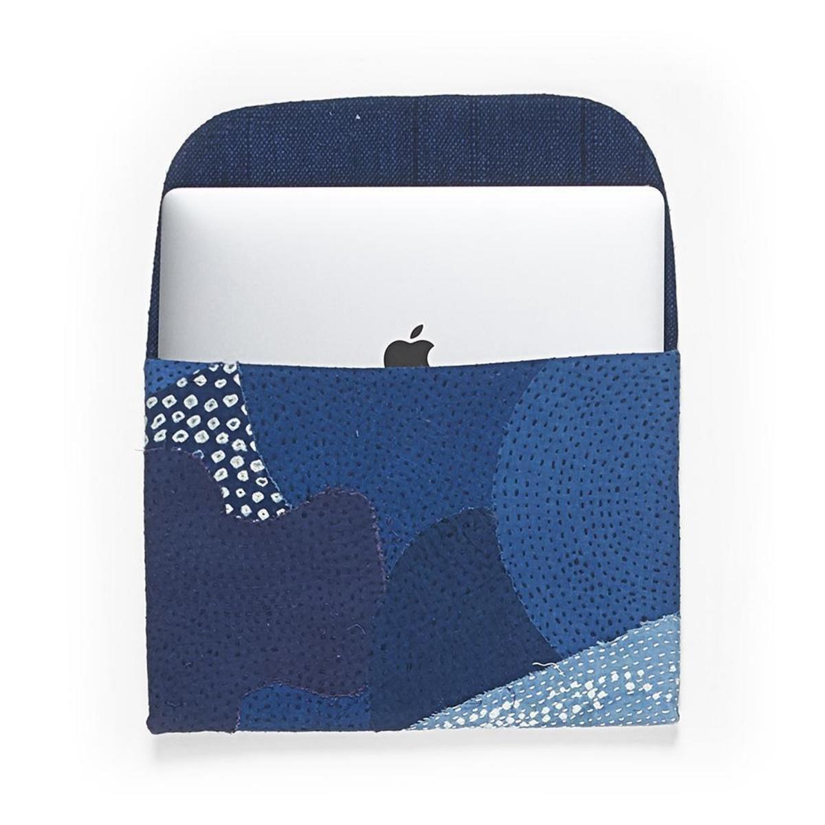 11.11  Indigo Patchwork Laptop Sleeve - blue - Image 2 of 2
