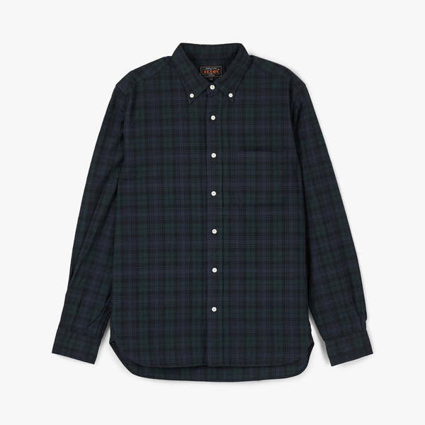 BEAMS PLUS B.D. Tartan Check Shirt - Indigo/Black Watch | Garmentory