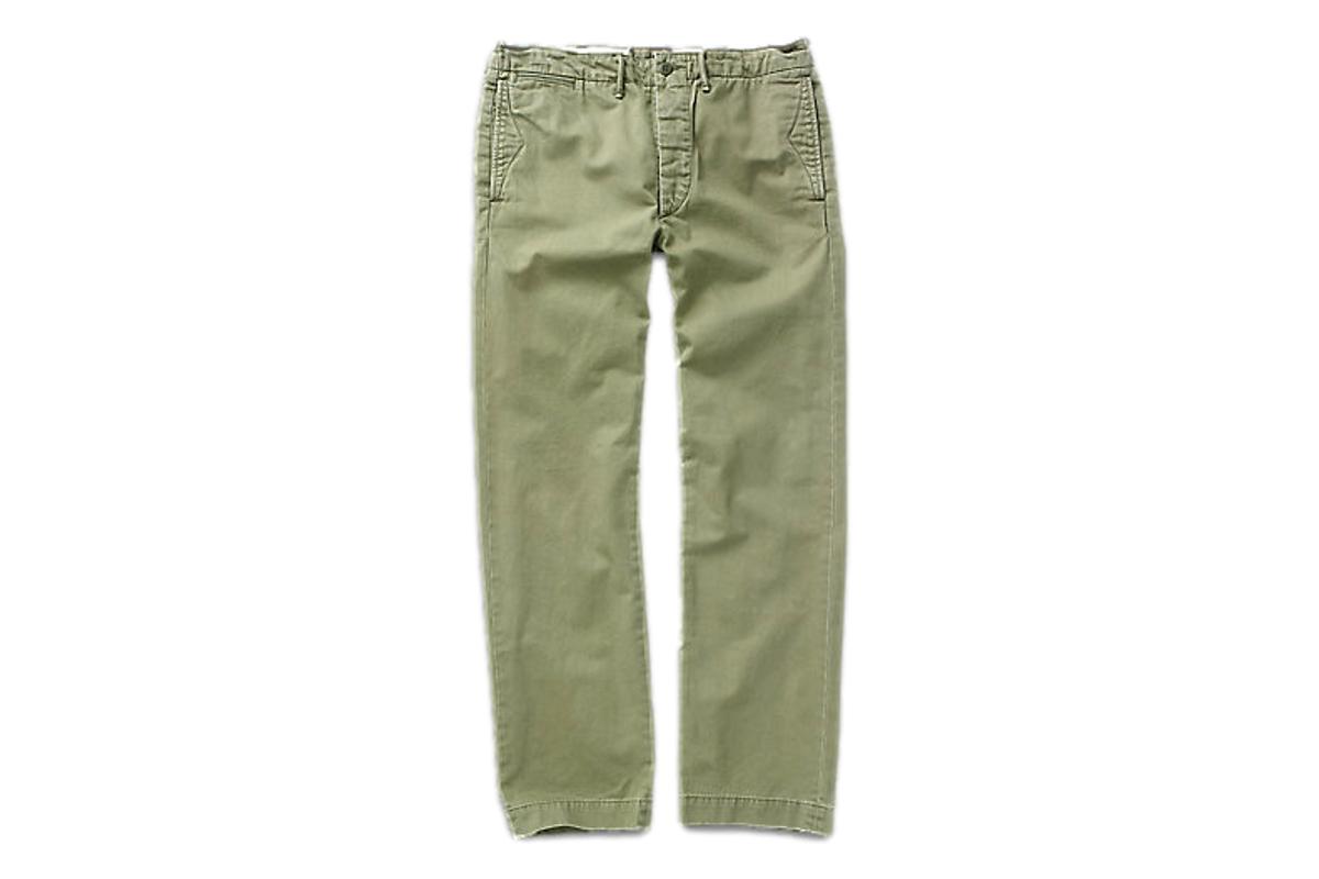RRL Officer Chino Pant - Olive | Garmentory