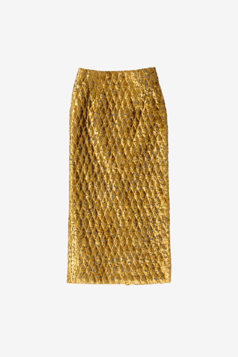 Needles Pencil Skirt - Yellow Gold | Garmentory