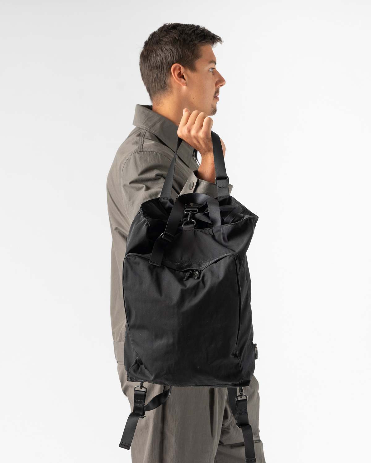 Amiacalva Gabardine 2way Backpack Black Garmentory