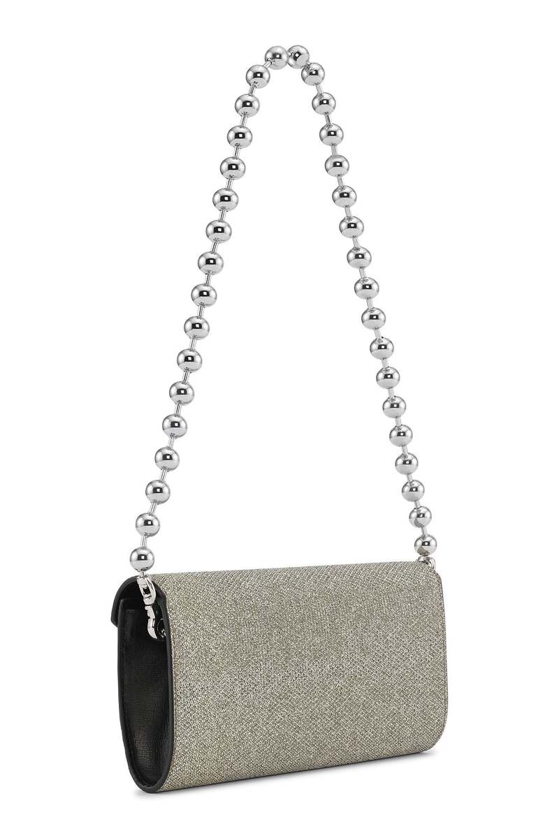 Ganni Banner Envelope Chain Wallet - Light Lilac | Garmentory