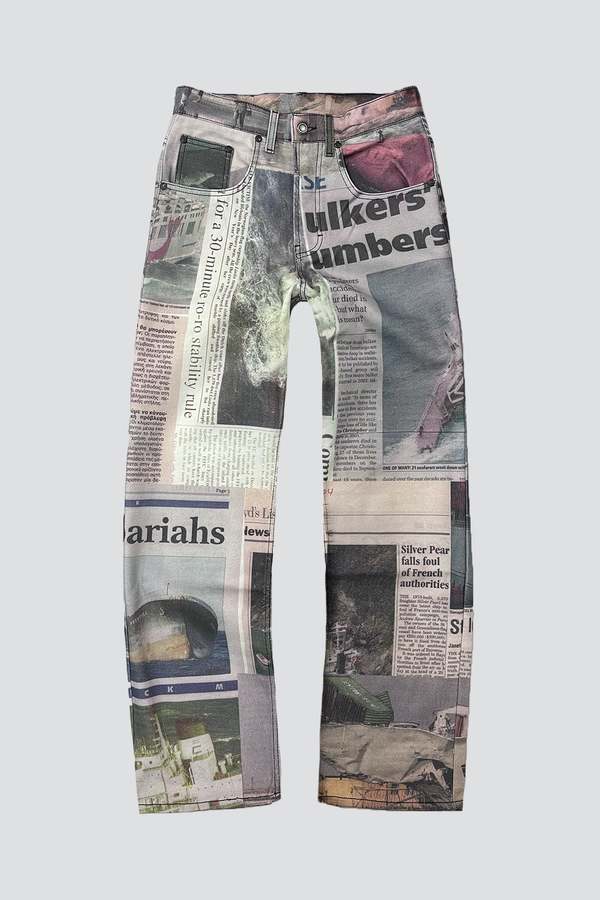 【SATIIIZ】Eighten incision wide denim pants SATIIIZ】Eighten incision wide denim pants (SATiiiZ/デニム