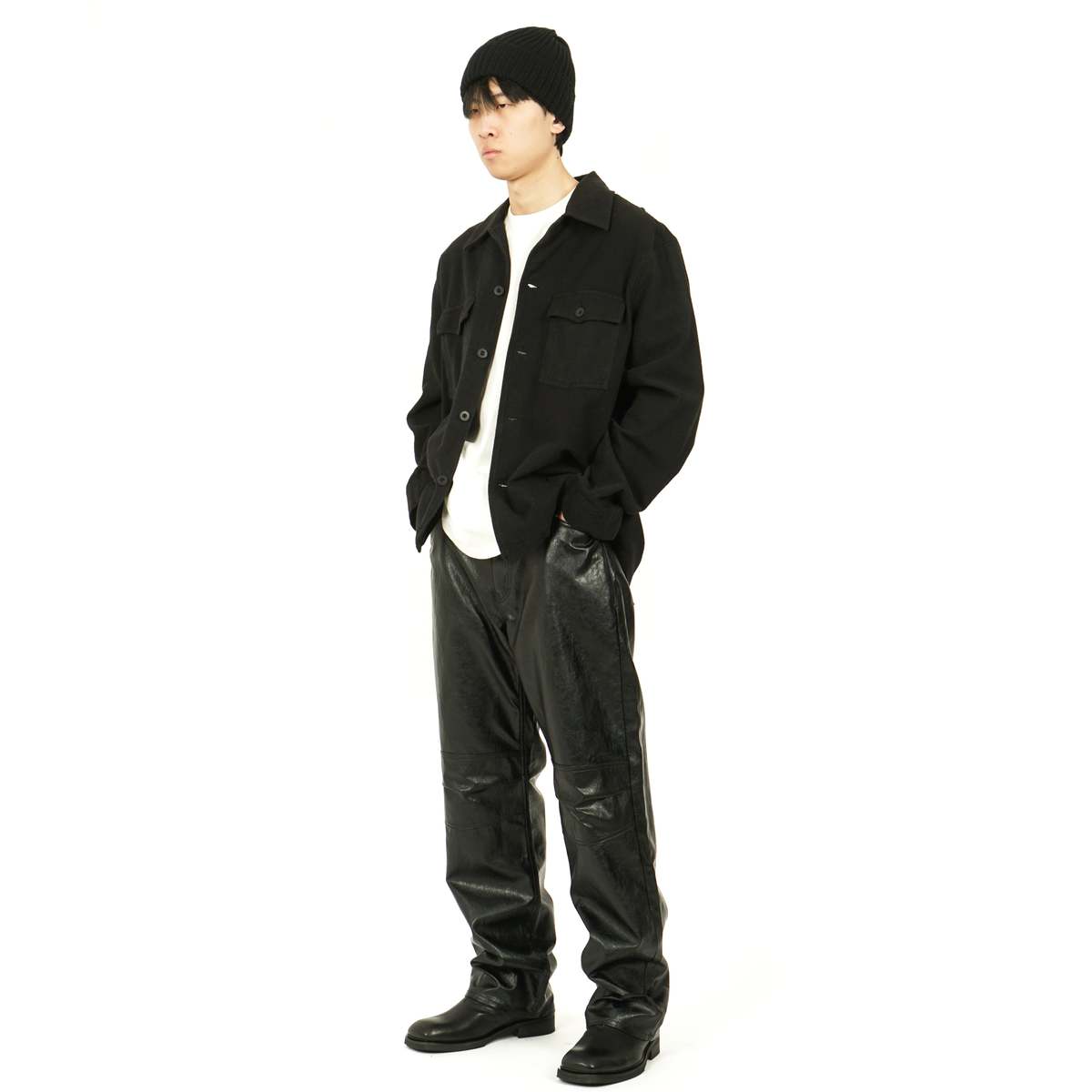 パンツ FORMAL MOTO CUT BLACK FAKE LEATHER 29 Our Legacy - Formal Moto Cut Cageian Black Fake Leather