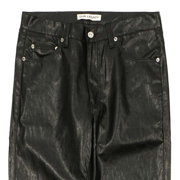 Our Legacy FORMAL MOTO CUT - CAGEIAN BLACK FAKE LEATHER | Garmentory