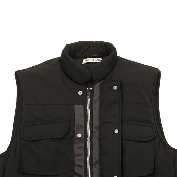 トップス Our Legacy Papillon Vest Drape Tech 44 Our Legacy PAPILLON VEST - BLACK DRAPE TECH | Garmentory
