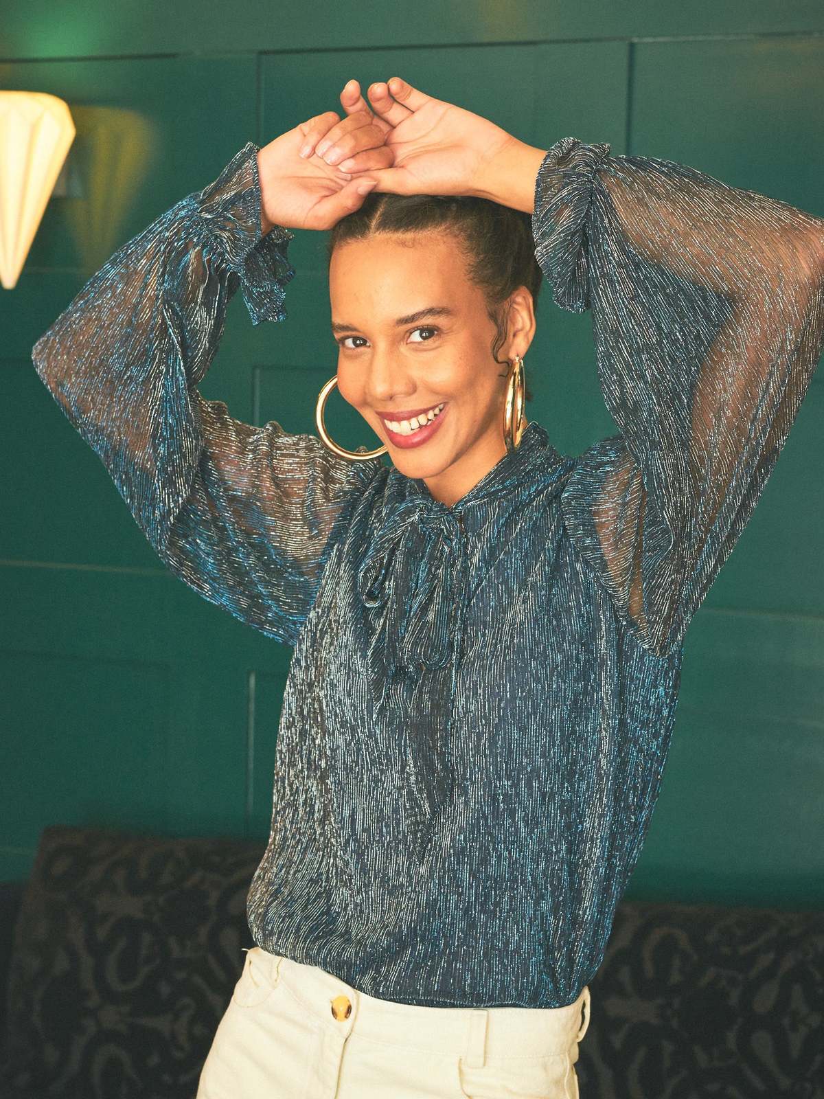 Unique Choice Fashion Garment Ltd Elodie Top Aquamarine Multi Garmentory