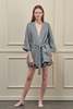 A Mente Linen Robe Jacket - Charcoal - Thumbnail 4