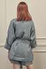 A Mente Linen Robe Jacket - Charcoal - Thumbnail 8