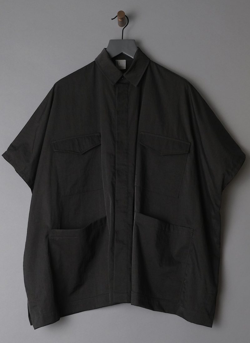 Grei. 4 Pocket Shirt Poncho - Black | Garmentory