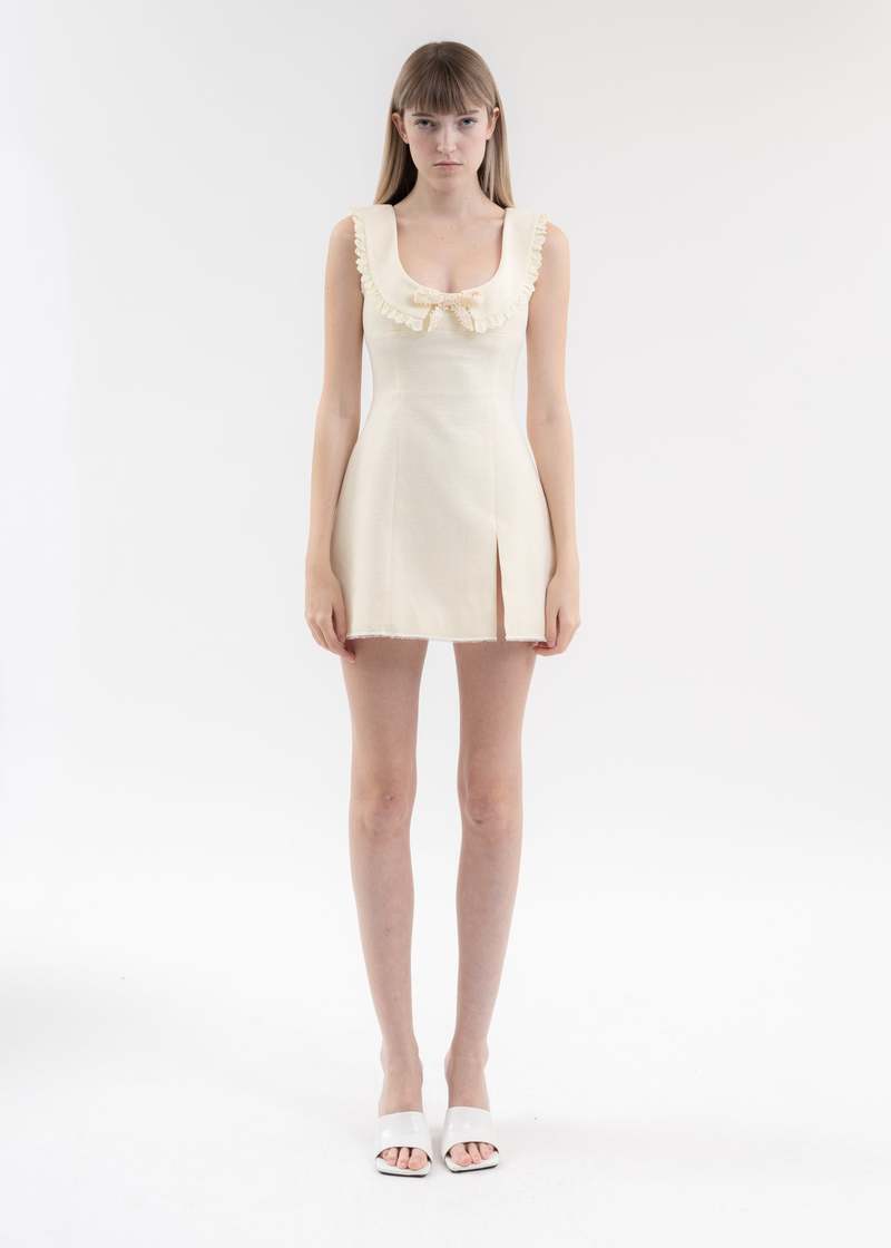 Shushu/Tong Round Neck Sleeveless Dress - Beige | Garmentory