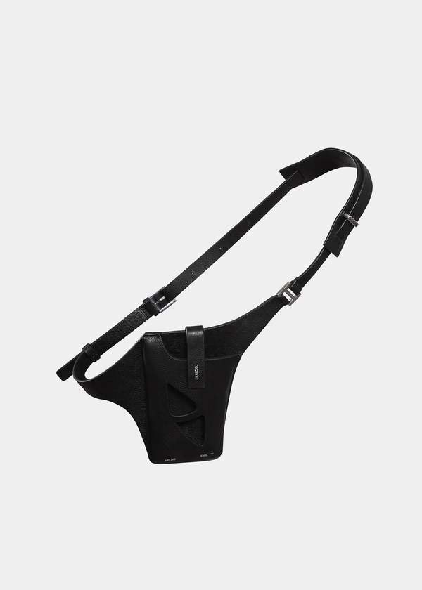 Heliot Emil LEATHER PHONE HOLDER HARNESS - BLACK | Garmentory