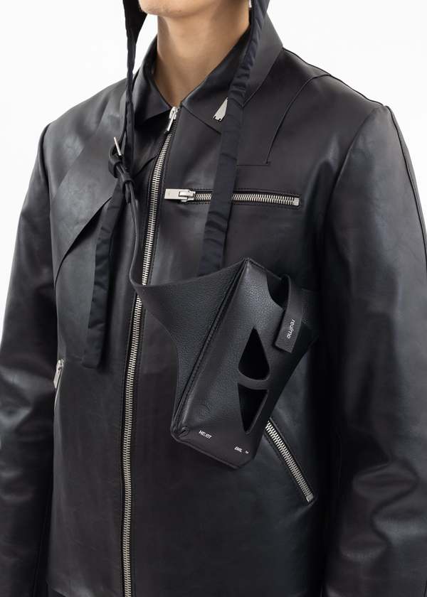 Heliot Emil LEATHER PHONE HOLDER HARNESS - BLACK | Garmentory