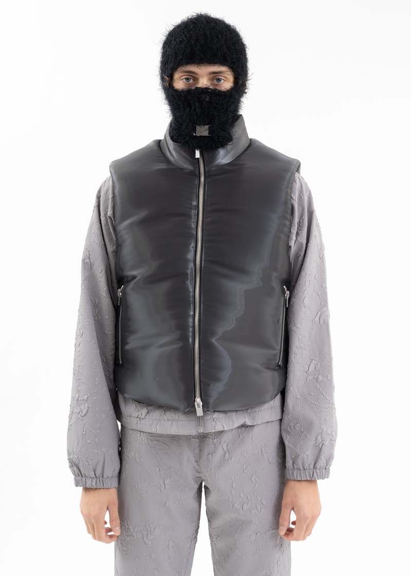 ジャケット・アウター HELIOT EMIL LIQUID L VEST 50 Heliot Emil LIQUID METAL VEST - Silver | Garmentory