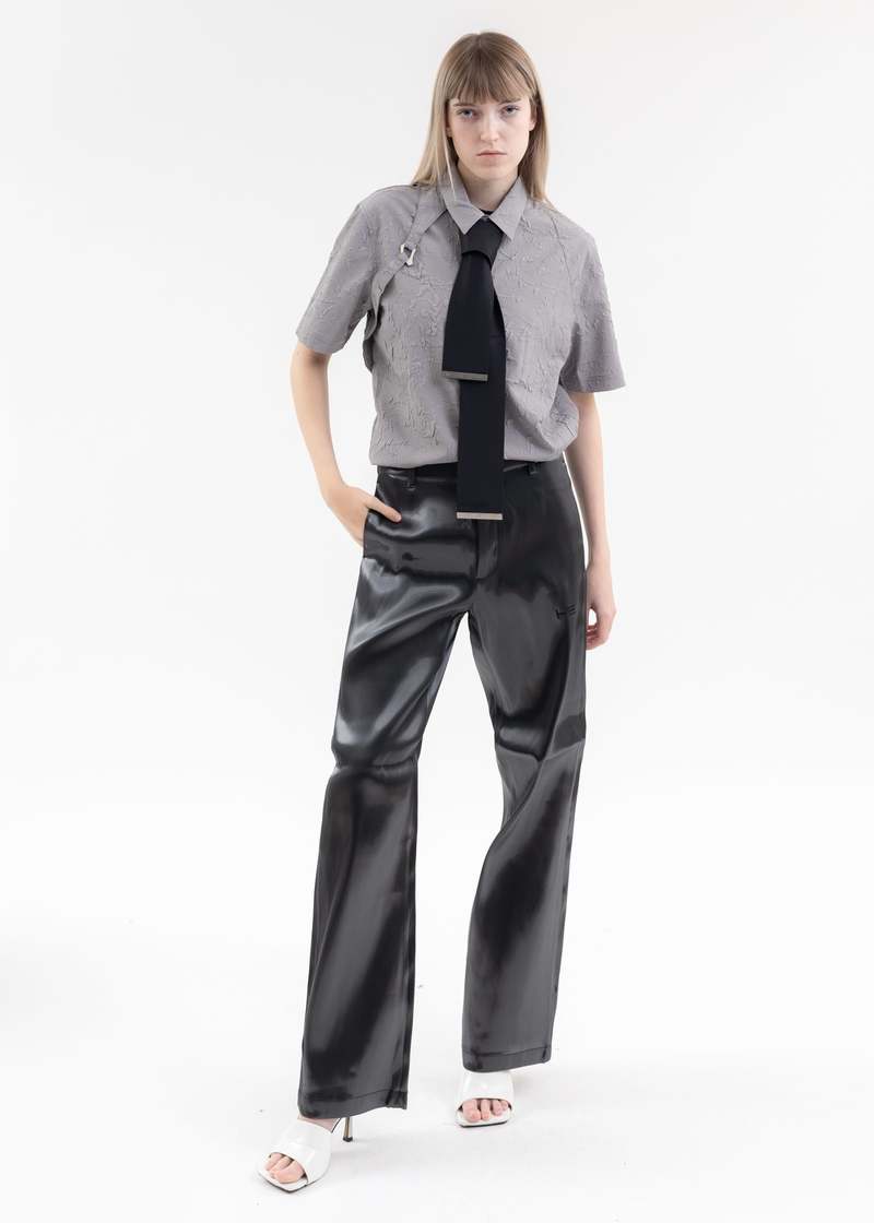 Heliot Emil Liquid Metal Trousers | Garmentory