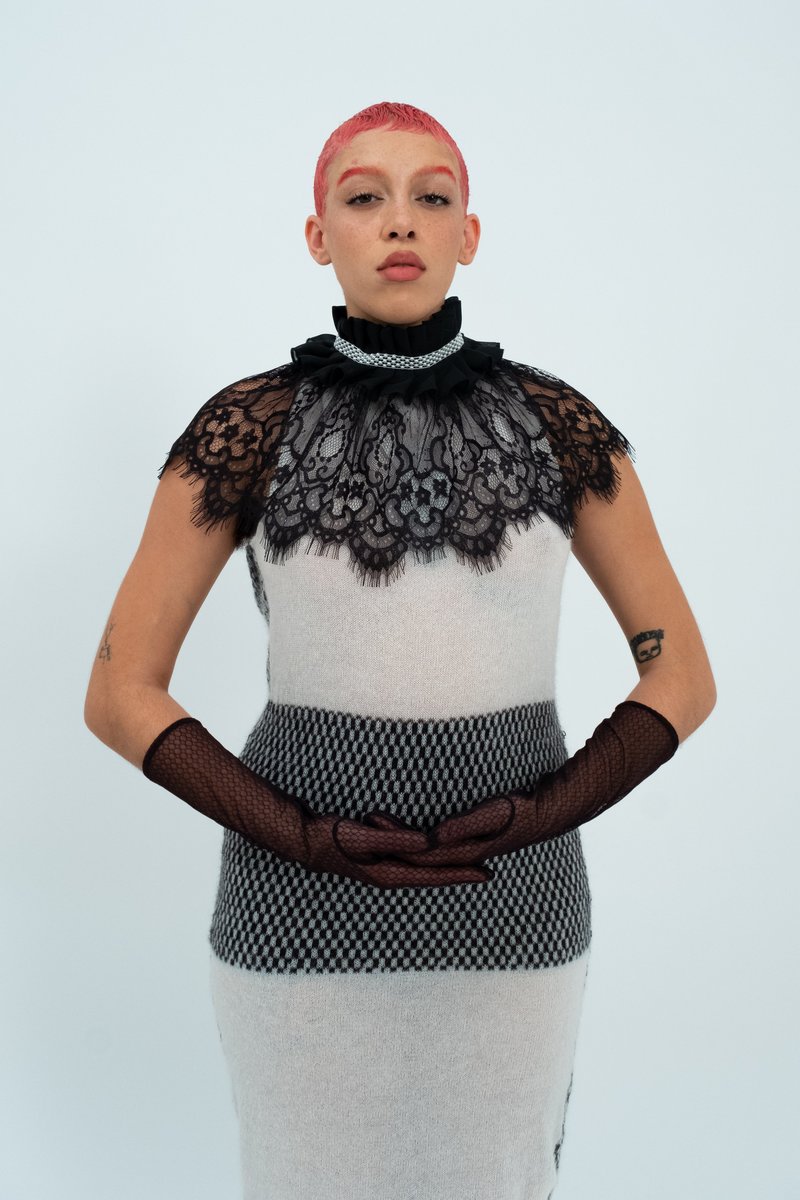 Sydney Pimbley Chequers Dress - Black and white