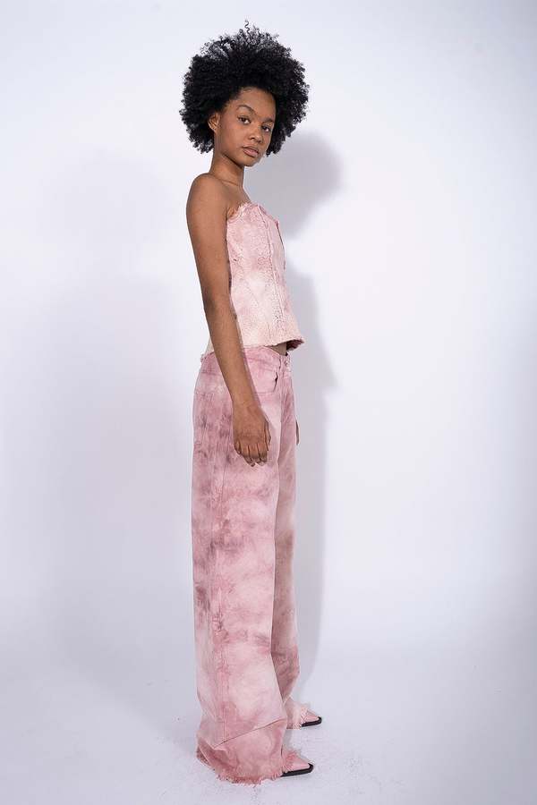 Marques Almeida Boyfriend Jeans - Pink Tie Dye | Garmentory