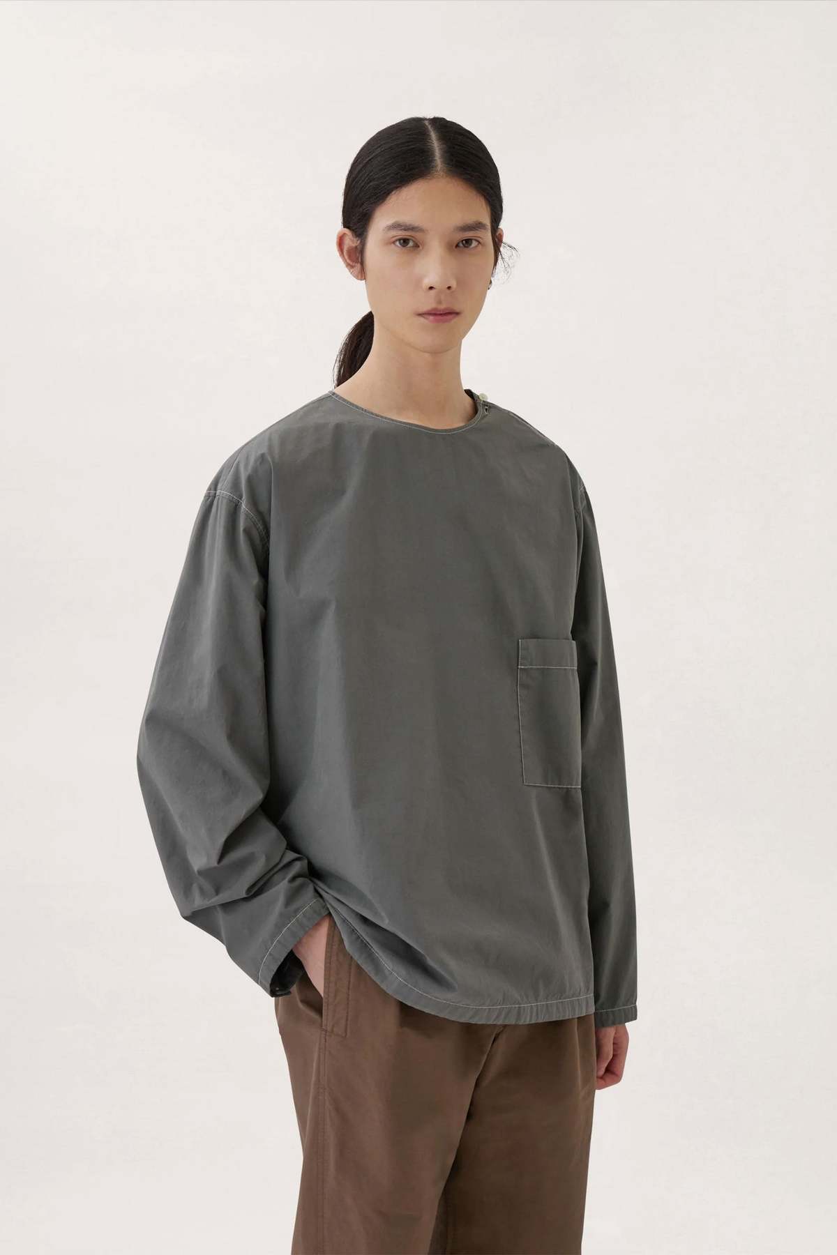 【SATIIIZ】Woven Track Long Sleeve T-Shirt Long-Sleeves-Woven-T-Shirt-