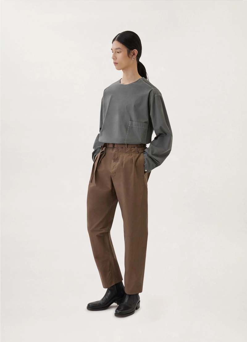 LEMAIRE グレー 長袖シャツ　定価42000円 Lemaire Long Sleeves Woven T Shirt - Grey | Garmentory