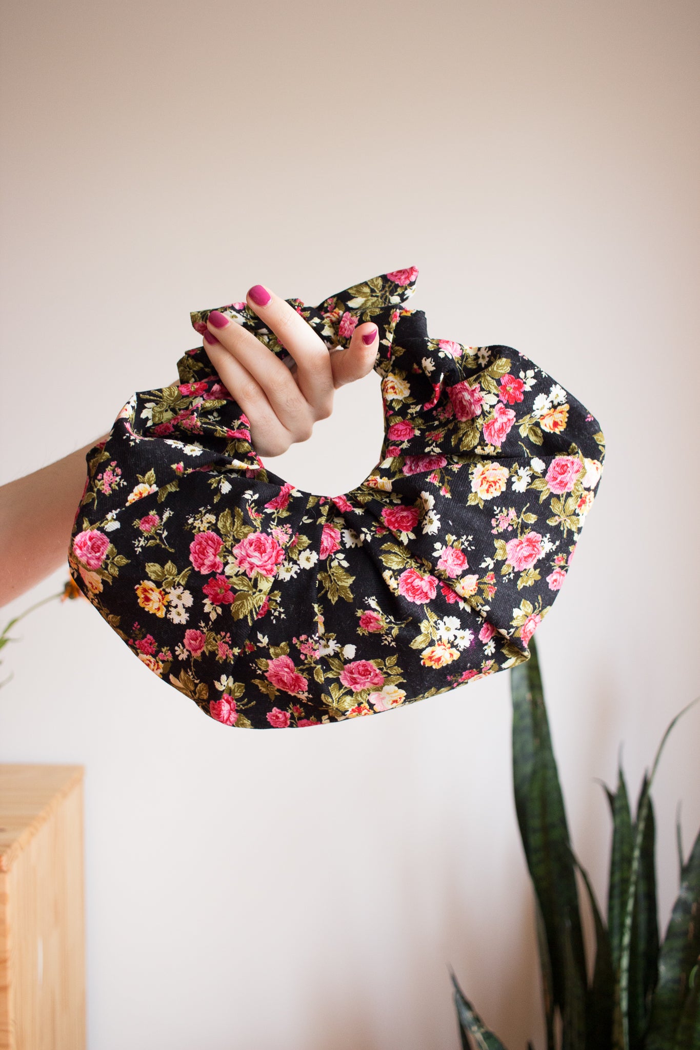Bronze Age Kiku Croissant Bag - Pink Rose Cord | Garmentory