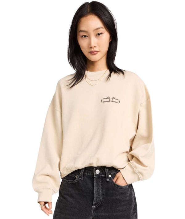 Anine Bing Leo Serpent Sweatshirt Sand Garmentory