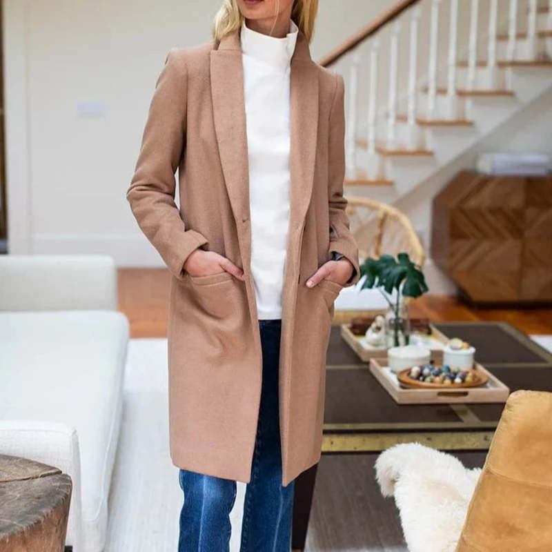 Emerson Fry Wool Cashmere Tailored Coat Camel