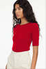 Lacausa Sweater Rib Tee - Cherry Red - Thumbnail 3