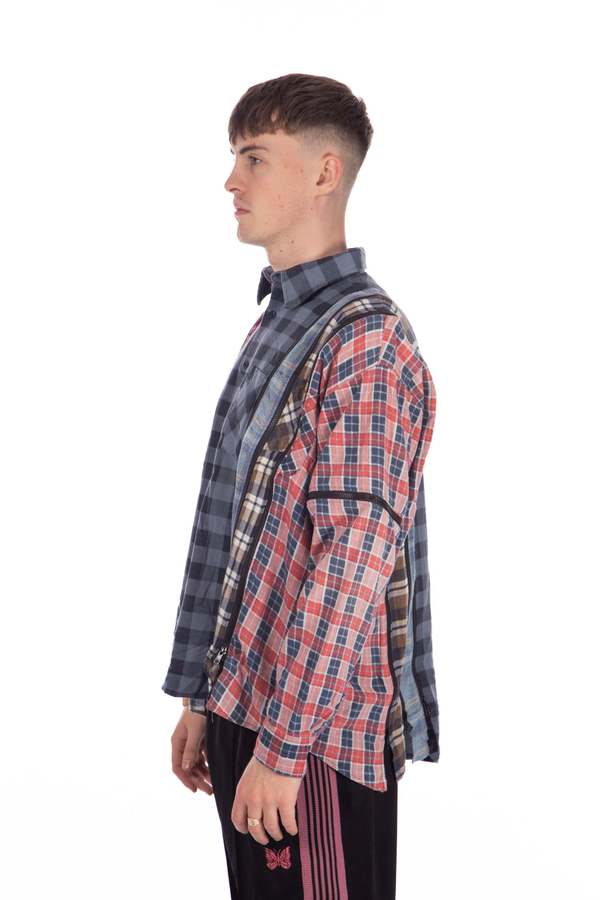 Needles 7 Cut Zipped Flannel Shirt | Garmentory