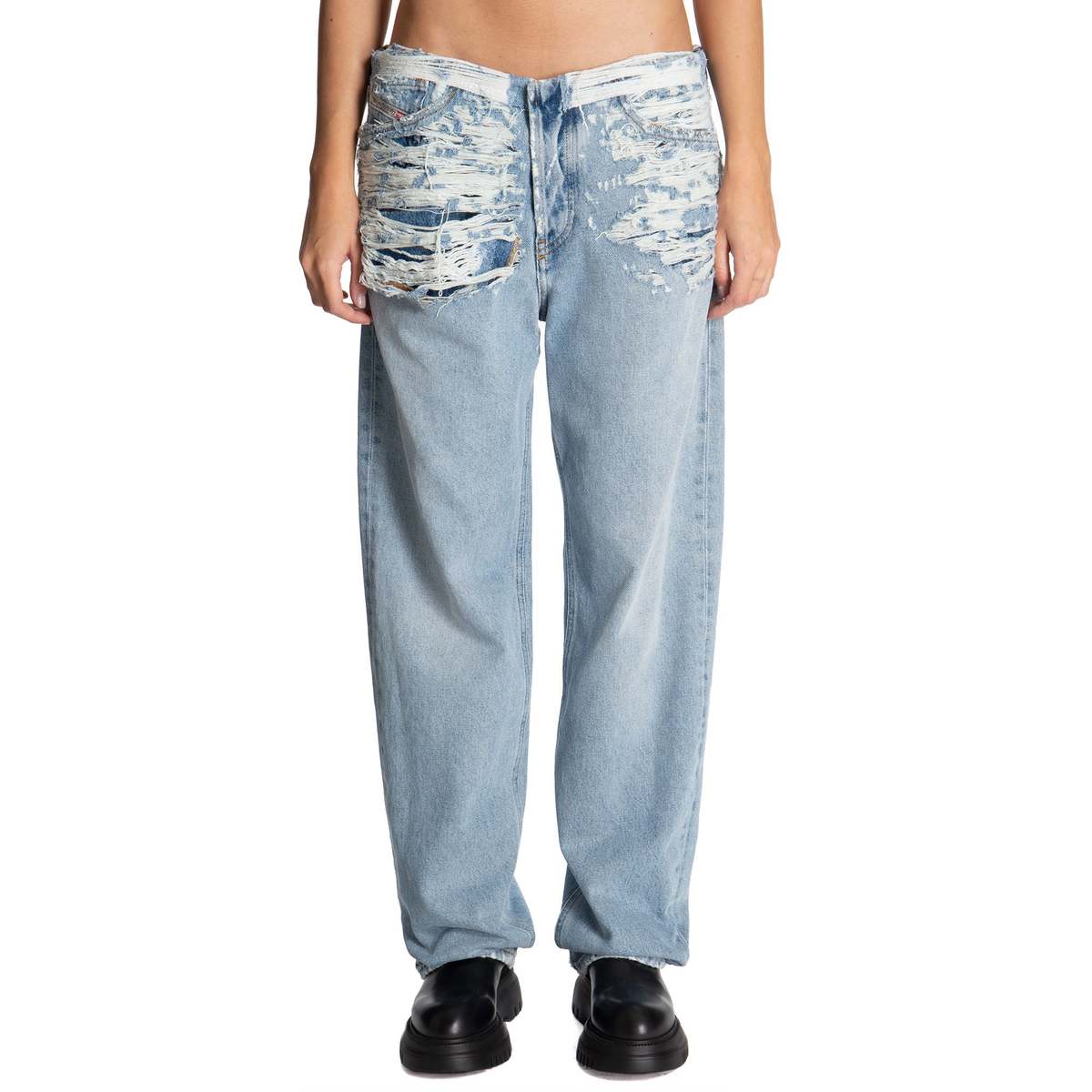 デニム・ジーパン DIESEL d-ark cotton jeans with laminated effect Grigio Diesel 1988 D-ark Cotton Jeans With Laminated Effect In