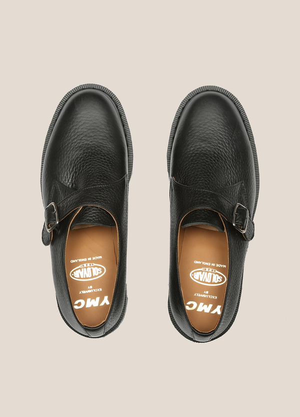 Solovair X YMC Womens Grain Leather Monk Shoes - Black