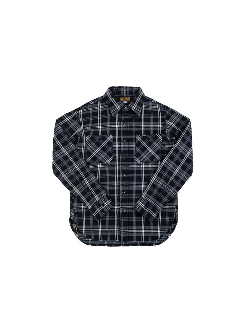 Iron Heart Ultra Heavy Flannel Herringbone Check Work Shirt