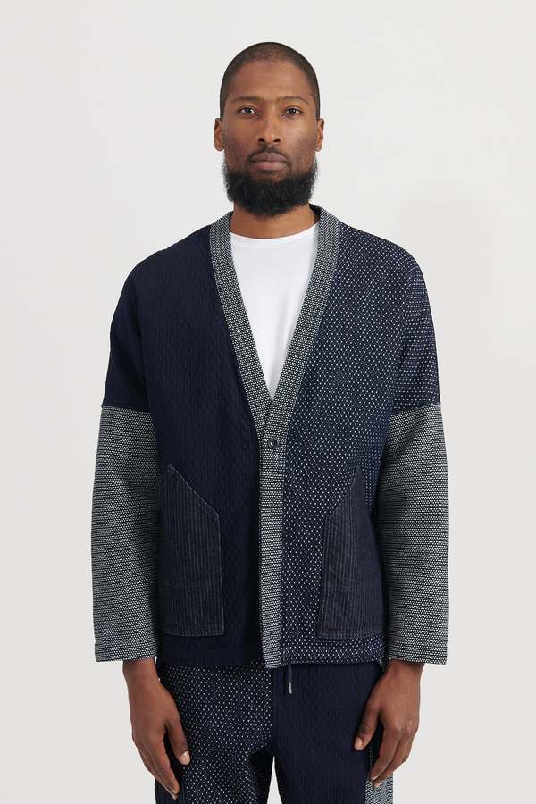 FDMTL Boro Patchwork Cardigan Rinse - Indigo | Garmentory