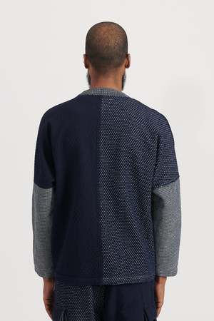 FDMTL PATCHWORK CARDIGAN RINSE 4（XL） FDMTL Boro Patchwork Cardigan Rinse - Indigo | Garmentory