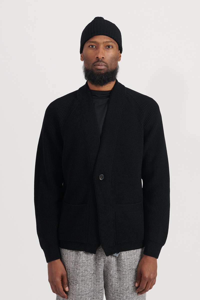Batoner Signature 1B Cardigan - Black | Garmentory