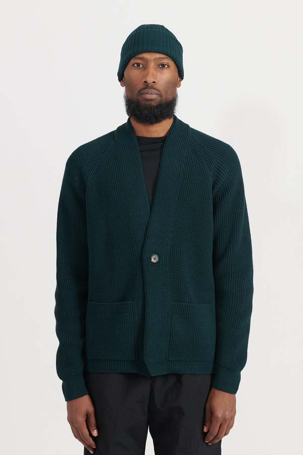 Batoner Signature 1B Cardigan - Dark Green | Garmentory