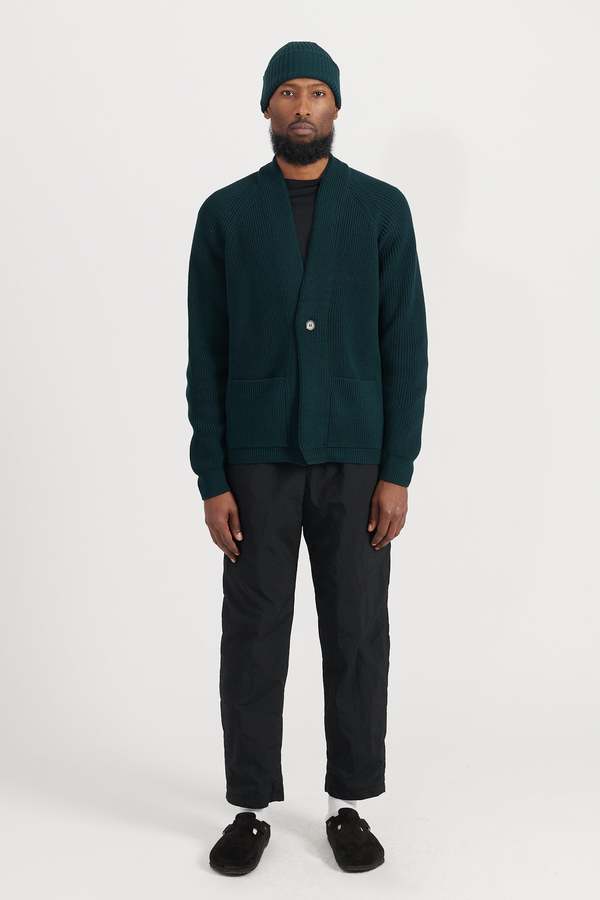 Batoner Signature 1B Cardigan - Dark Green | Garmentory